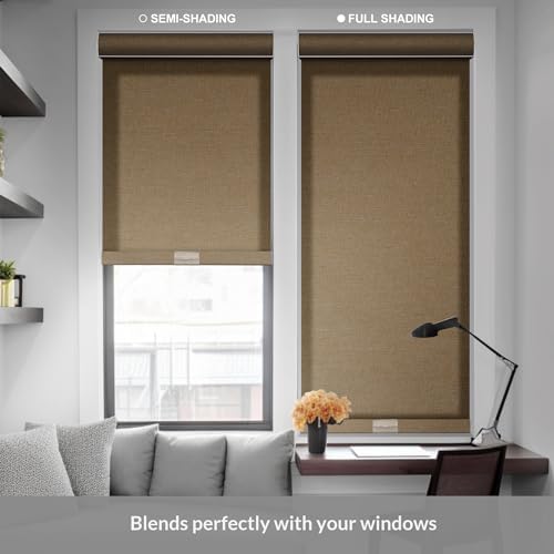 Boolegon Light Filtering Roller Shades for Windows,Beige,70" W x 72" H - Image 2