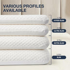 Ultra Thin Memory Foam Pillow for Stomach Sleepers - 2.25 Inch Low Profile Flat Pillows for Sleeping, Slim Odorless Foam Pillow and Case with 37% Rayon derived from Bamboo, Standard Size - Image 6