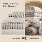Bedsure 2-in-1 Comforter Set, Detachable Blanket, Beige Oversized King - Image 6