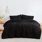 Love's cabin Seersucker Black Queen Comforter Set, 7-Piece Bed in a Bag - Image 2