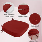 idee-home Outdoor Chair Cushions Set of 2, 19" x 19" D-Shaped - Image 2