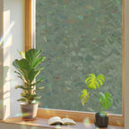 Green Solid Color Window Privacy Film Rainbow Static Cling Stain Glass Window Film for Glass Door, Decorative Heat Blocking Sunroof Decal Sticker for Car 29.5"x78.7" Aesthetics Contemporary Luxury - Image 3