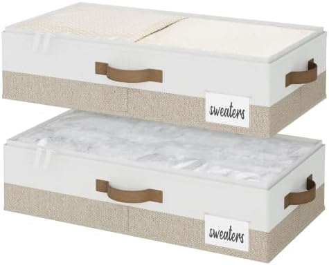 StorageWorks 5 Inch Low Profile Under Bed Storage Containers with Clear Lid by StorageWorks