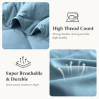 Joysoul Down Throw Blankets, Lightweight Feather Down Throw for Indoor and Outdoor Duvet Insert, Camping, Travel, Couch, Soft Throw Medium Warm, Blue (50" x 70") - Image 4