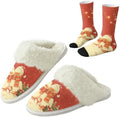 Fuzzy Slippers for Women Washable Cotton Slippers with Crew Socks by Unknown