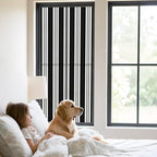 Window Privacy Film Frosted, Black Striped Static Cling Door Window Covering, Minimalist Vertical Stripes UV Blocking Windows Film for Office, Hotel, Bedroom, 29.5 x 78.7 Inches - Image 2