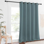 NICETOWN Blackout Greyish Blue Curtain & Drape 102 inches Long - Energy Saving Thermal Drape Grommet Sound Reducing Light Blocking Window Treatment for Bedroom (1 Panel, W66 x L102) - Image 2