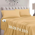 Mocassi Twin XL Size 4-Piece Bed Sheet Set - 1800 Premium Hotel Quality Microfiber 18-24 Inches Extra Deep Pocket Fitted Sheet- Luxury Soft, Breathable, Wrinkle, and Fade Resistant, Gold by MocassiLuxuryBedding