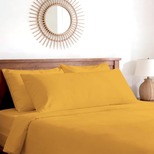 Pizuna 100% Cotton Long Body Pillow Case 400 Thread Count Honey Gold by Pizuna