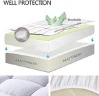 EASELAND Twin XL Mattress Pad Cotton Pillow Top Mattress Topper White - Image 3