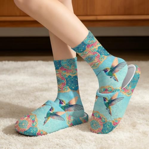 House Slippers for Women Washable Closed Toe with Cute Socks - Image 2