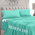 Mocassi Cal King Size 4-Piece Bed Sheet Set - 1800 Premium Hotel Quality Microfiber 18-24 Inches Extra Deep Pocket Fitted Sheet- Luxury Soft, Breathable, Wrinkle, and Fade Resistant, Paradise Teal by MocassiLuxuryBedding
