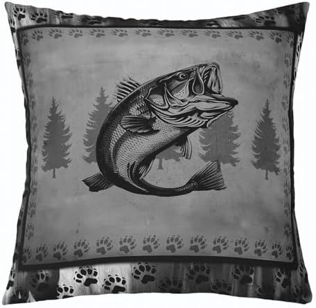 Feelyou Fish Bass Throw Pillow Covers Soft 18" x 18" - Image 5