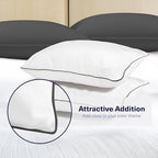 Kickoff Viscose Bamboo Pillowcase, Queen, Set of 2, 100% Organic Hidden Zippered Viscose Bamboo Pillow Case Queen Size, Cooling Pillow Cover for Hot Sleepers (20"x30", Trimmed, Pewter) - Image 3