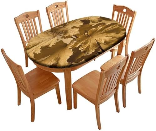 Oval Fitted Tablecloth with Elastic, Plaid Pattern Printed on Fitted Table Covers, for Home & Daily Use Nightstands, Fits for 48" x 68" Oval Tables by tablecovertablecloth
