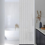 Window Privacy Film Frosted, Geometric Stripes Reusable Static Cling Window Tints, Polka Dots Abstract Modern Grey Heat Control Windows Films for Offices, Balcony, 29.5 x 118 Inches - Image 3