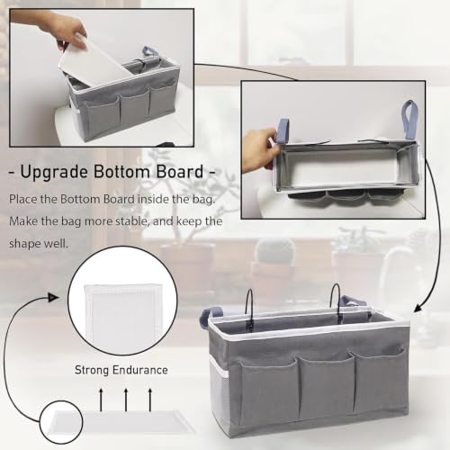 Bedside Storage Organizer Large Capacity Iron Frame Hangable Basket - Image 6