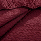 California King Quilt Set Bedspread Bedding Leaf Red 118x106 - Image 4