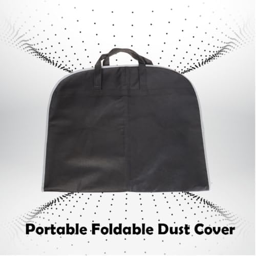 3pcs Black Suit Garment Cover Bag 101x60cm, Non Woven Travel Protector - Image 5