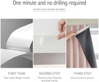 AJAZZ Self Adhesive Curtains 100% Blackout Shades Window Cover Sticky Curtain Portable Easy Open Black Out Curtains for Bedroom Living Room No Drilling (Pink, 59" W x 96" L 1 Panel) - Image 3