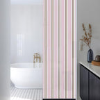Window Privacy Film Frosted, Pink Brown Striped Reusable Static Cling Window Tints, Modern Farmhouse Vertical Stripes Heat Control Windows Films for Offices, Balcony, 29.5 x 118 Inches - Image 3