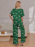 Ekouaer Pajama Sets Womens 2 Piece Short Sleeve Long Pants Pjs Lounge Set - Image 2