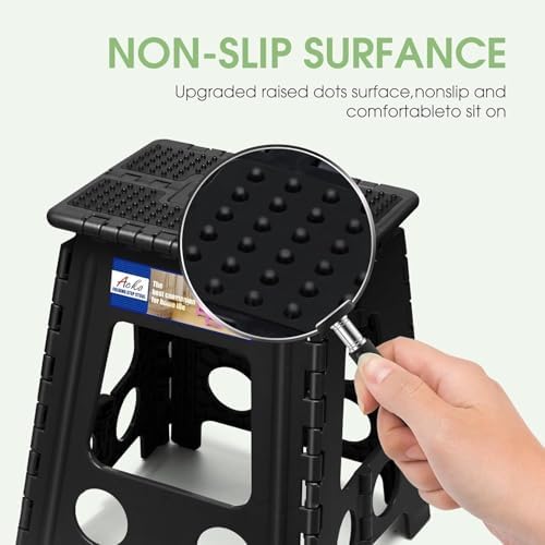 ACKO 16" 6 Pack Folding Step Stool, Safety Lock, Holds 400 lbs, Dot Black - Image 5