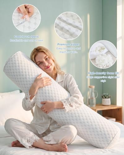 YZ HOME Cooling Bolster Body Pillow for Side Sleepers, Long Pillow for Bed - Image 3