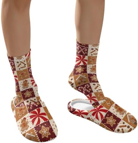 Jeiento Fuzzy Slippers and Sock Set Women's Warm Cozy Memory Foam House Shoes Soft Slip-on Slides - Image 4