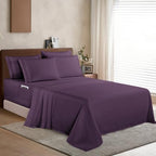 Elegant Comfort 1500 Premium Quality 6-Piece Bed Sheet Set - 18-24 Inch Extra Deep Pocket, Smart Storage Pockets, Wrinkle Free Ultra Soft 6PC Extra Deep Pocket Sheets, Full, Purple - Image 3