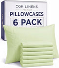 King Standard Pillowcases - 6 Pack, 20" x 36" - Light Sage Green by CGKUnlimited