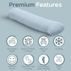 SleepCloud Weighted Body Pillow 8lbs, Cooling Tencel Cover, 48” x 14” XL - Image 3
