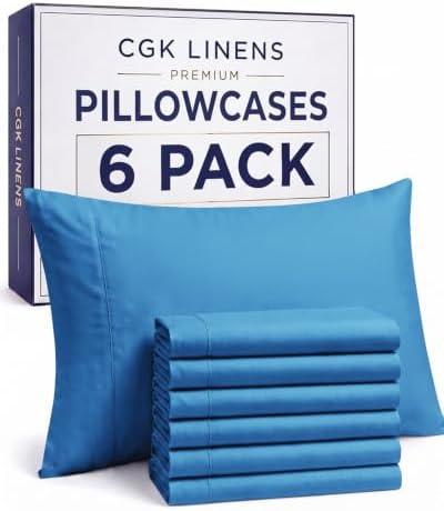 Standard Pillow Cases - 6 Pack Pillowcase Covers - 20" x 26" (Royal Blue) by CGKUnlimited