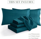 Elegant Comfort 1500 Premium Quality 6-Piece Bed Sheet Set - 18-24 Inch Extra Deep Pocket, Smart Storage Pockets, Wrinkle Free Ultra Soft 6PC Extra Deep Pocket Sheets, Full, Marine Teal - Image 4