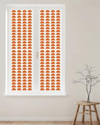 Window Privacy Film Frosted, Orange Boho Reusable Static Cling Window Tints, Middle Century Geometric Abstract Art Heat Control Windows Films for Offices, Balcony, 29.5 x 118 Inches - Image 2