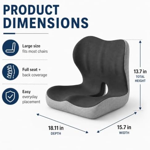 L-Shaped Memory Foam Orthopedic Cushion Seat Cushion Design Office Car - Image 5