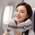 QUQUQ Travel Neck Pillow for Sleeping U-Shaped Portable Travel Neck Pillow Suitable for Support On Airplanes Comfortable(Grey) - Image 2
