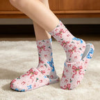 Jeiento Winter Fuzzy Slipper and Crew Socks for Women,Adult Slip-on Close Toe House Slipper,Flat Comfort home Slides - Image 2