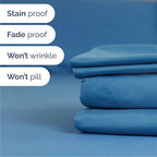 Cal King 6 Piece Bed Sheet Set - Breathable & Cooling Sheets - Denim Blue - Image 5
