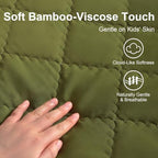 BEDSUM Cooling Toddler Comforter, Rayon Made from Bamboo, Olive Green - Image 3