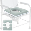 Inflatable Bedside Commode Cushion, Machine Washable Padded Toilet Seat Riser for Seniors with Removable Pillowcase, 17" x 14" Cushioned Toilet Seat Cover with PVC Airbag Liner, Green by Home