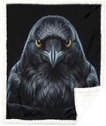 Raven Sherpa Blanket Dark Animal Print Throw Blanket for Men Soft Warm Cozy 50x60 Inches Gothic Crow Design Bedroom Couch Decor Gift for Birthday Housewarming Anniversary by Sleepwish