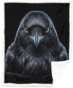 Raven Sherpa Blanket Dark Animal Print Throw Blanket for Men Soft Warm Cozy 50x60 Inches Gothic Crow Design Bedroom Couch Decor Gift for Birthday Housewarming Anniversary by Sleepwish