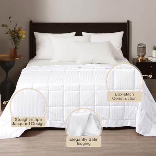 downluxe Down Alternative Blanket for Bed, Glass Beads, King, White - Image 2