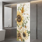 Window Privacy Film Frosted, Pumpkins Sunflower Fall Static Cling Door Window Covering, Thanksgiving Botanical Rustic UV Blocking Windows Film for Office, Hotel, Bedroom, 29.5 x 78.7 Inches - Image 5