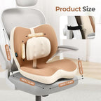 FLORICH 2 in1 Truck Seat Cushion and Lumbar Support Pillow Memory Foam Car Seat Cushion with Adjustable Strap for Truck Driver Long Drives, Fits Semi Truck Seat,Car,Office&Gaming Chair(Light Brown) - Image 3