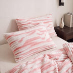Bedorm Faux Fur Pillowcases Set of 2 Queen Size Plush Fluffy Pillow Cover Ivory and Pink, Zipper Closure - Image 5