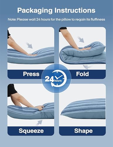 ZonLi Cooling Body Pillow for Adults, Breathable Cooling Fabric with Firm Memory Foam Support, Long Body Pillow for Side Sleepers, Gift for Men Women, 20 x 54 Inch, Light Blue - Image 3