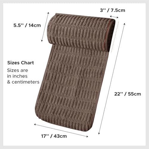 WdFour Headrest Memory Foam Pillow, Support Cushions for Neck, Back or Leg for Sofas, Recliners, Office Chairs, Massage Chairs for Neck Pain Relief and Cervical Support (Brown, 17" Wx2.7 D) - Image 2