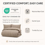 CozyLux Full Size Comforter Sets Khaki - 7 Pieces Bed in a Bag - Image 6
